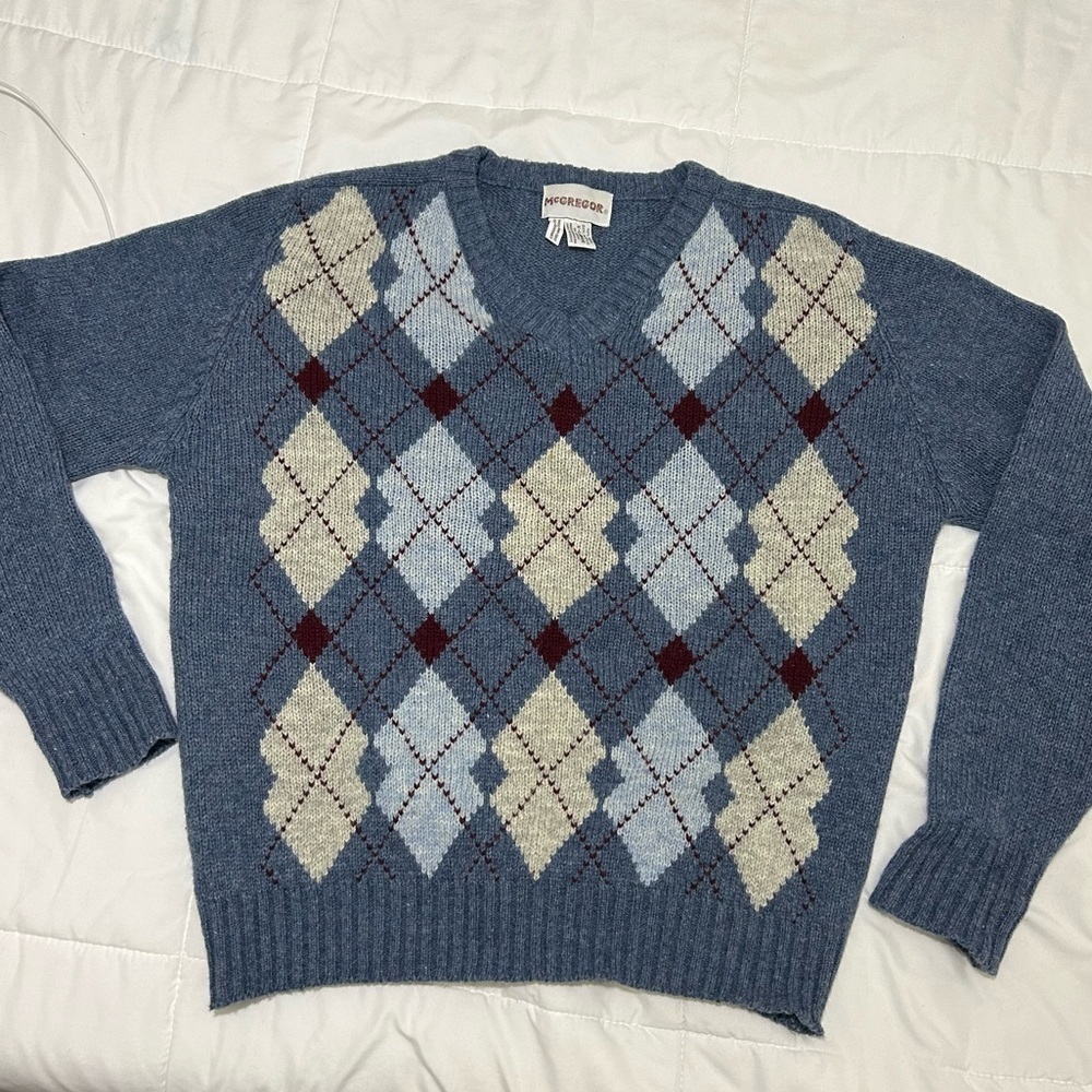 Vintage 90s chunking it Argyle McGregor sweater size XL